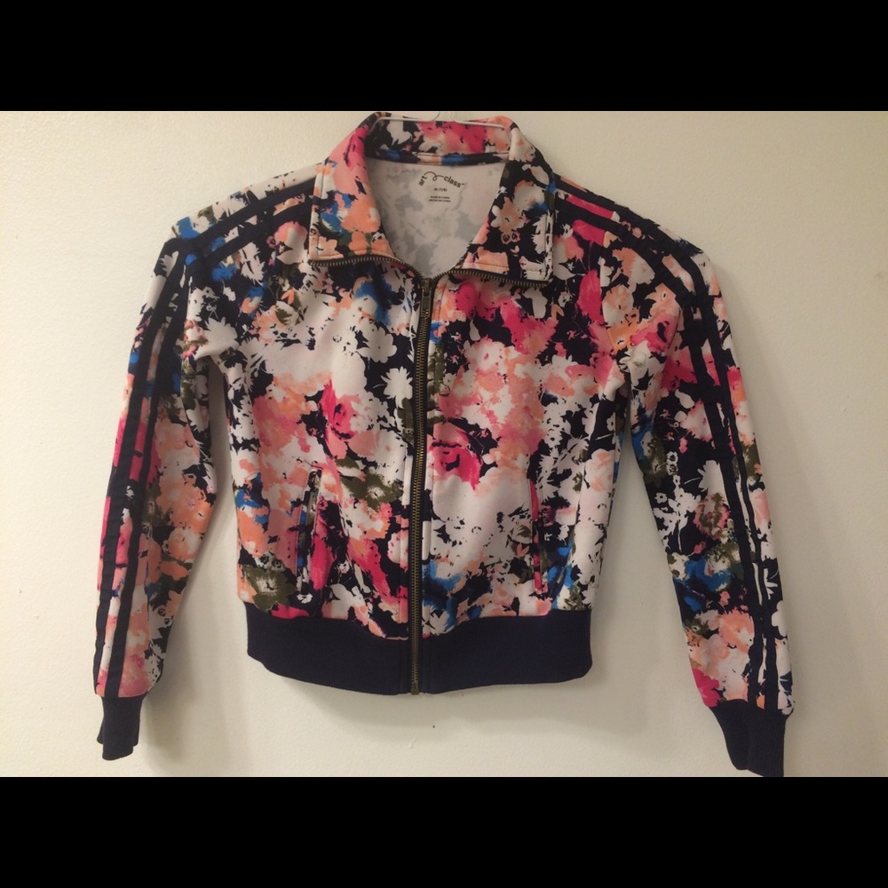 Girls 7/8 Floral Bomber jacket